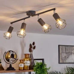 Plafonnier Baripada Anthracite, Chrome, 4 Lumieres