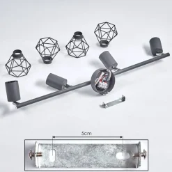 Plafonnier Baripada Anthracite, Chrome, 4 Lumieres