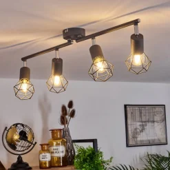 Plafonnier Baripada Anthracite, Chrome, 4 Lumieres