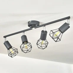 Plafonnier Baripada Anthracite, Chrome, 4 Lumieres