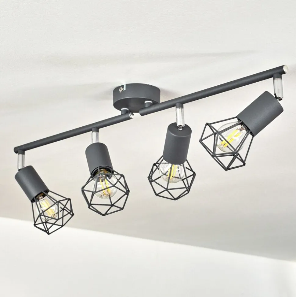 Plafonnier Baripada Anthracite, Chrome, 4 Lumieres