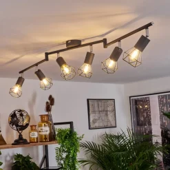 Plafonnier Baripada Anthracite, Chrome, 6 Lumieres