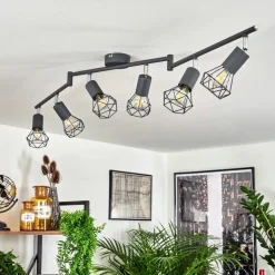 Plafonnier Baripada Anthracite, Chrome, 6 Lumieres