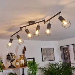Plafonnier Baripada Anthracite, Chrome, 6 Lumieres
