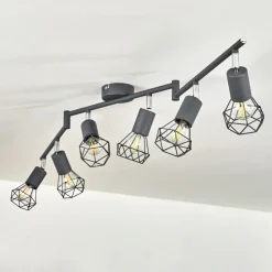 Plafonnier Baripada Anthracite, Chrome, 6 Lumieres