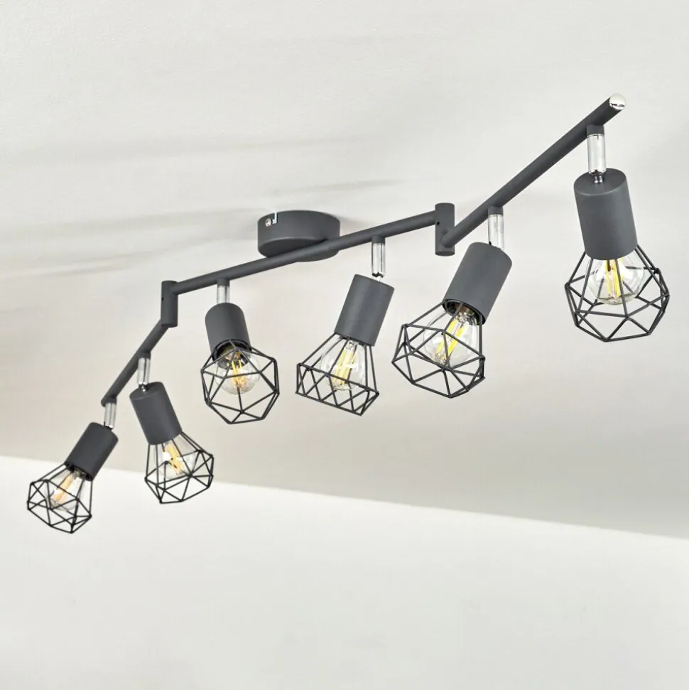 Plafonnier Baripada Anthracite, Chrome, 6 Lumieres