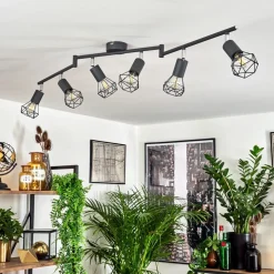 Plafonnier Baripada Anthracite, Chrome, 6 Lumieres