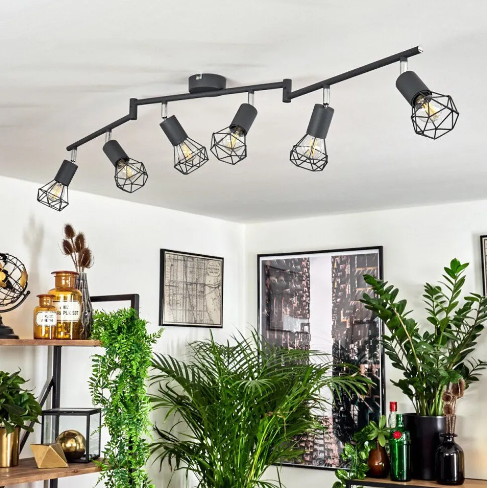 Plafonnier Baripada Anthracite, Chrome, 6 Lumieres