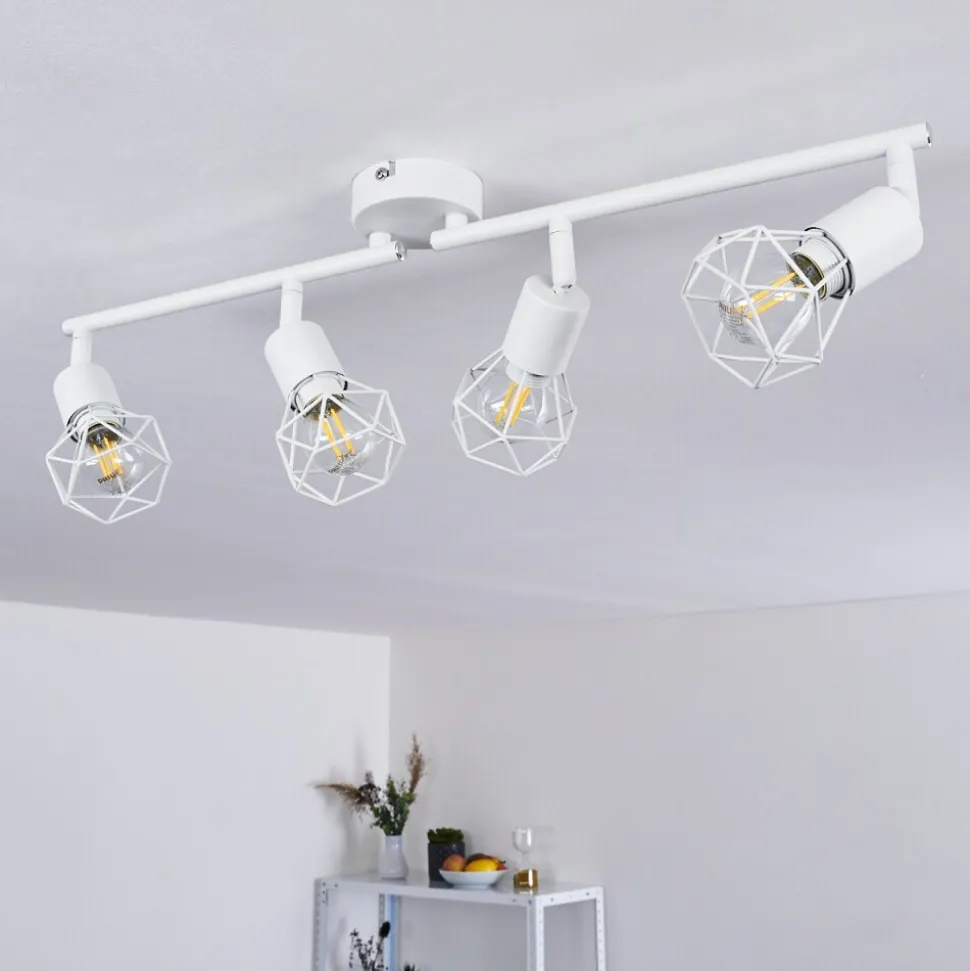 Plafonnier Baripada Blanc, 4 Lumieres