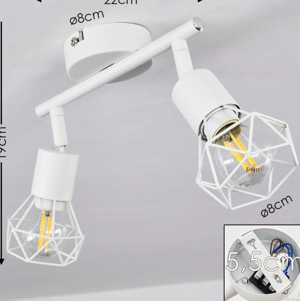 Plafonnier Baripada Blanc, 2 Lumieres