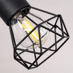 Plafonnier Baripada Bois Fonce, Noir, 2 Lumieres
