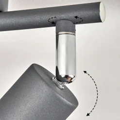 Plafonnier Baripada Chrome, Gris, 2 Lumieres