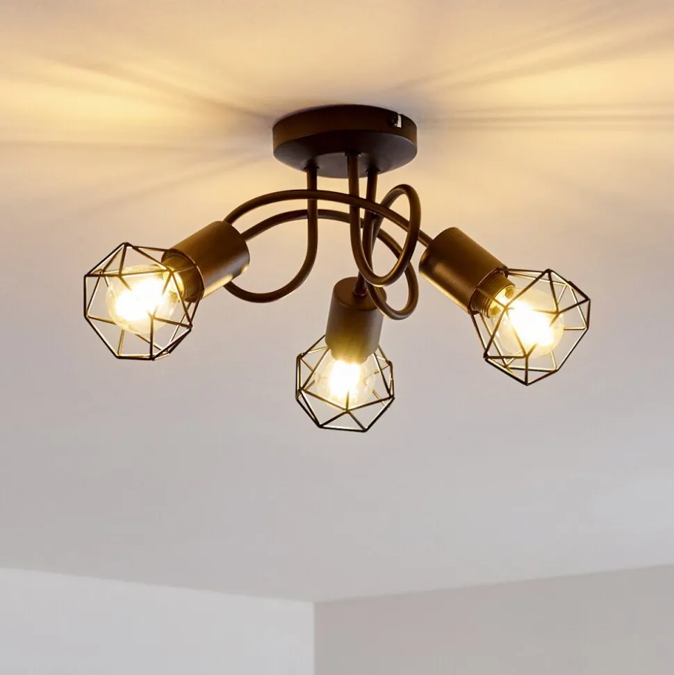 Plafonnier Baripada Noir, 3 Lumieres