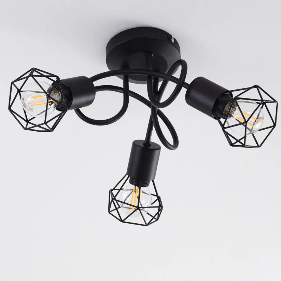 Plafonnier Baripada Noir, 3 Lumieres