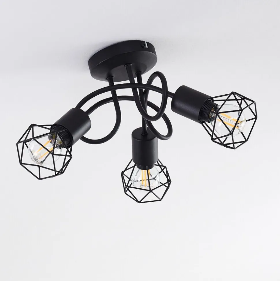 Plafonnier Baripada Noir, 3 Lumieres