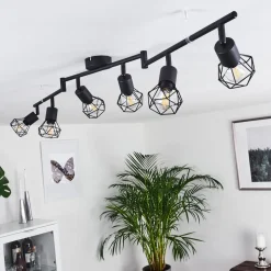 Plafonnier Baripada Noir, 6 Lumieres