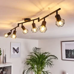 Plafonnier Baripada Noir, 6 Lumieres