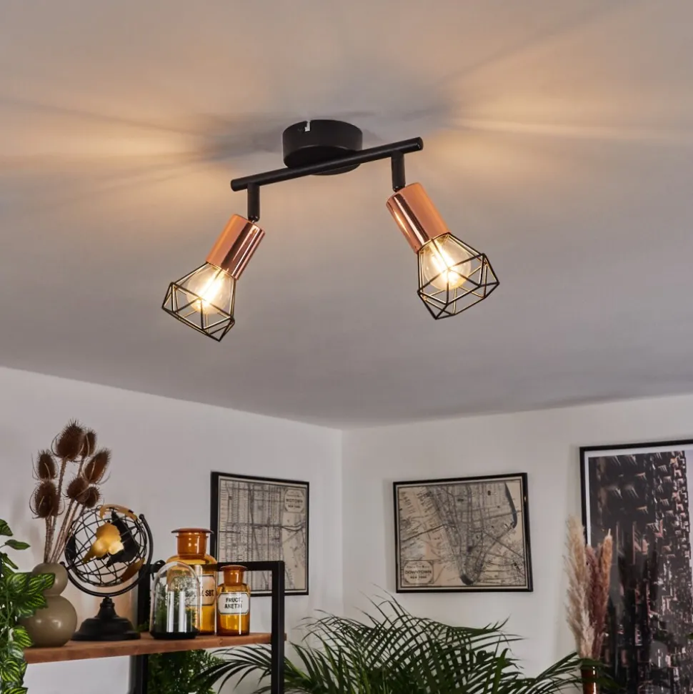 Plafonnier Baripada Noir, 2 Lumieres