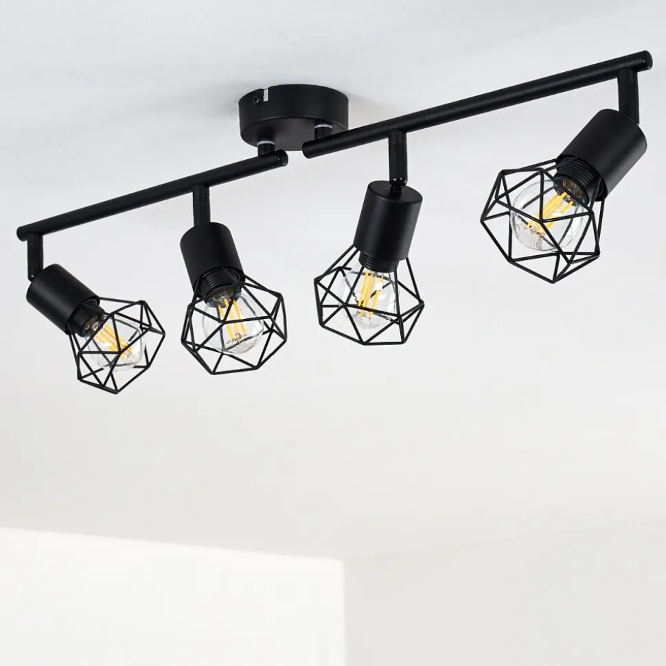 Plafonnier Baripada Noir, 4 Lumieres