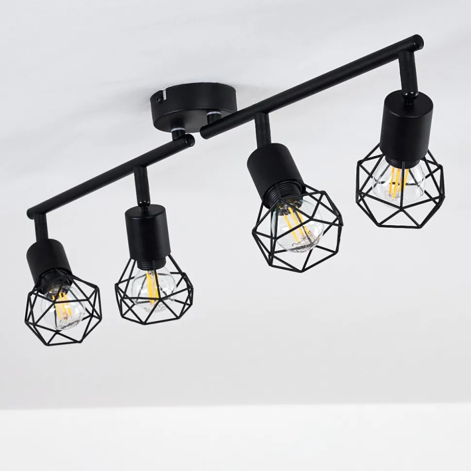 Plafonnier Baripada Noir, 4 Lumieres
