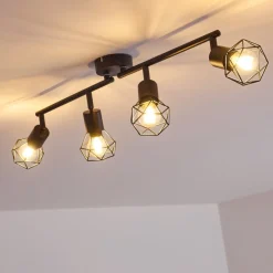 Plafonnier Baripada Noir, 4 Lumieres