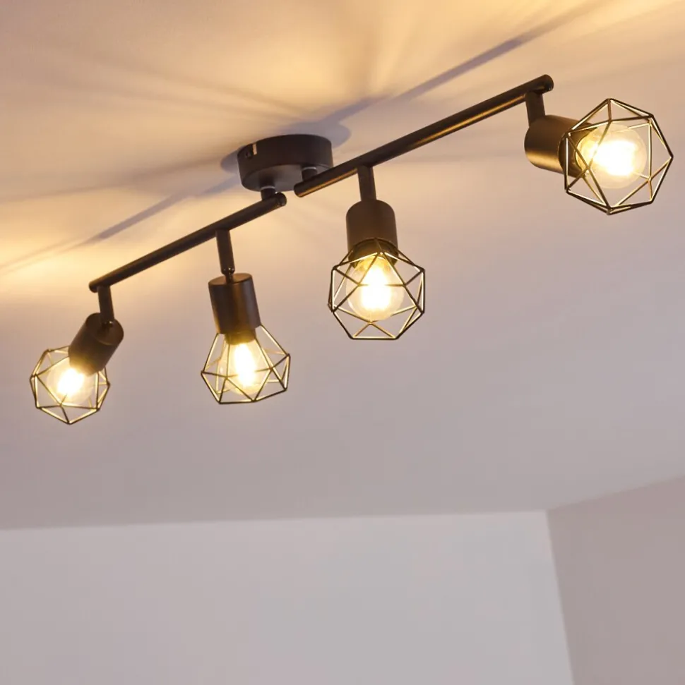 Plafonnier Baripada Noir, 4 Lumieres
