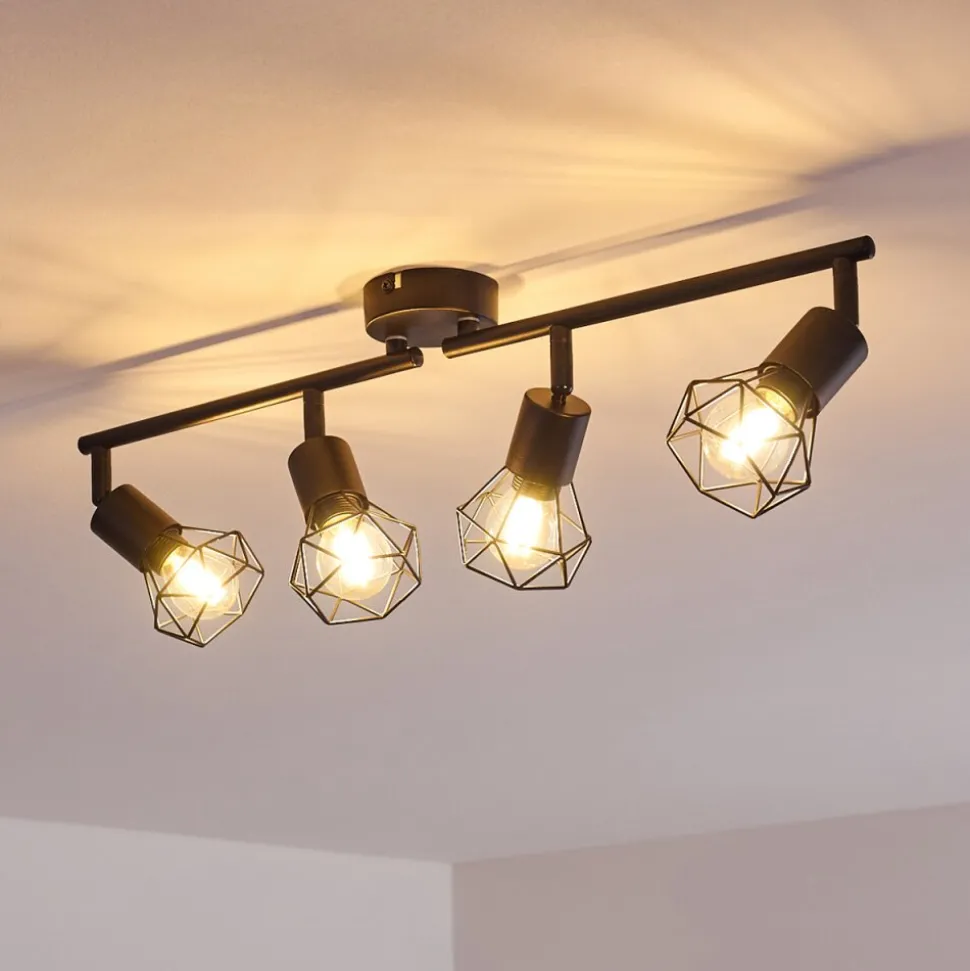 Plafonnier Baripada Noir, 4 Lumieres