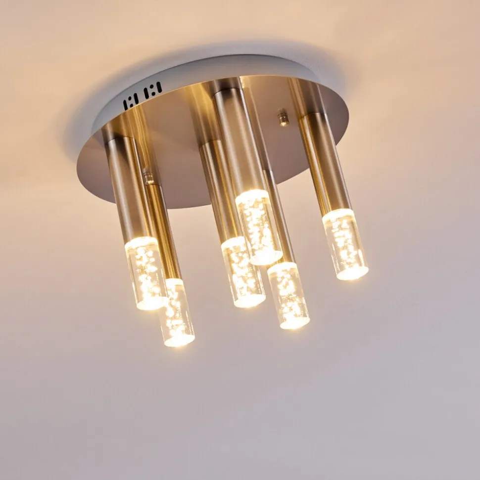 Plafonnier Basvuly Led Nickel Mat, 6 Lumieres