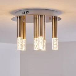 Plafonnier Basvuly Led Nickel Mat, 6 Lumieres