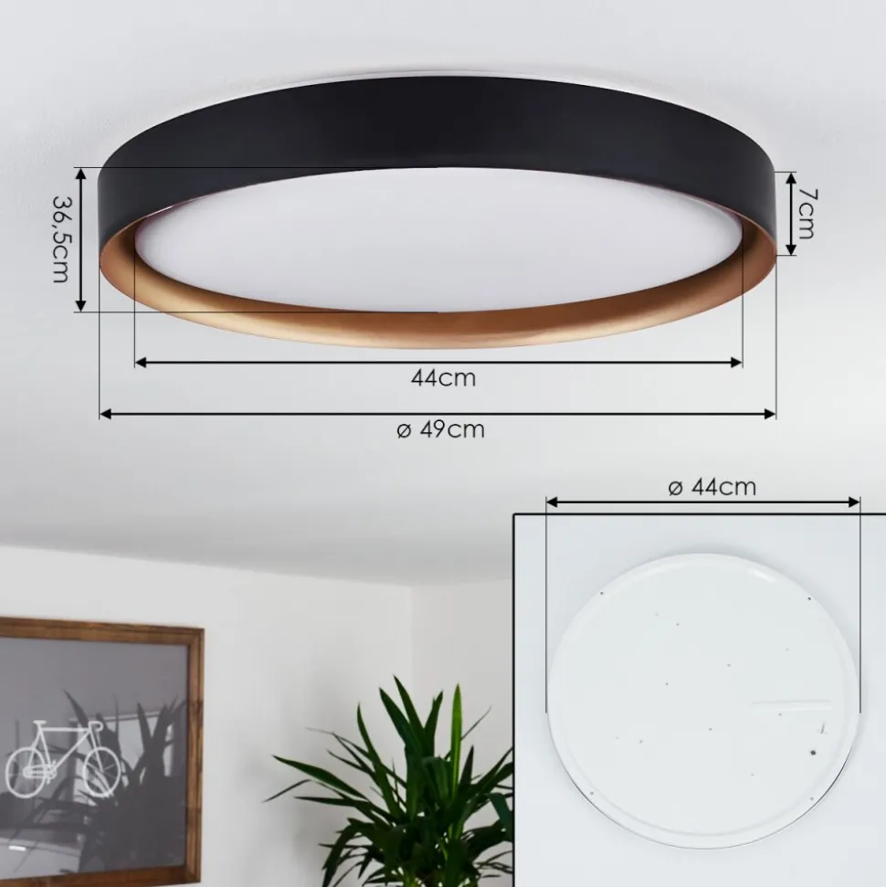 Plafonnier Beade Led Or, Noir, 1 Lumiere, Telecommandes