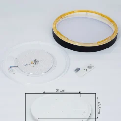 Plafonnier Beade Led Or, Noir, 1 Lumiere, Telecommandes