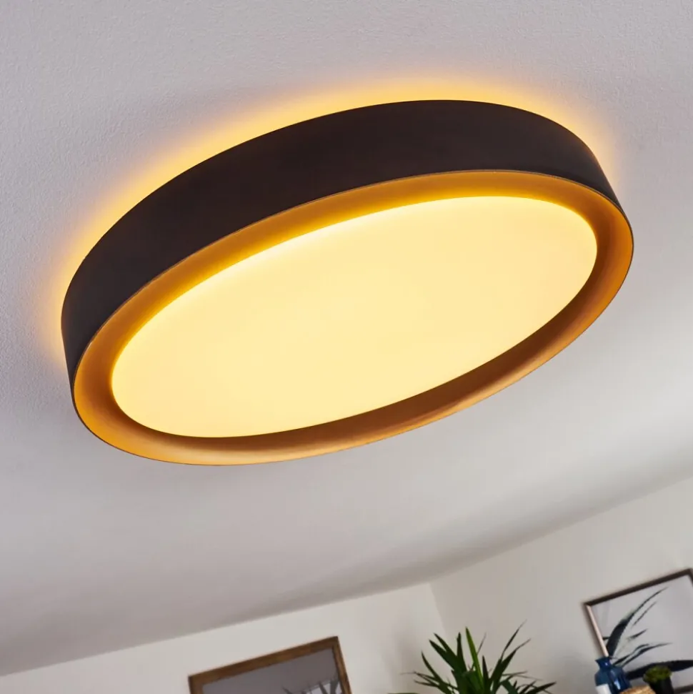 Plafonnier Beade Led Or, Noir, 1 Lumiere, Telecommandes