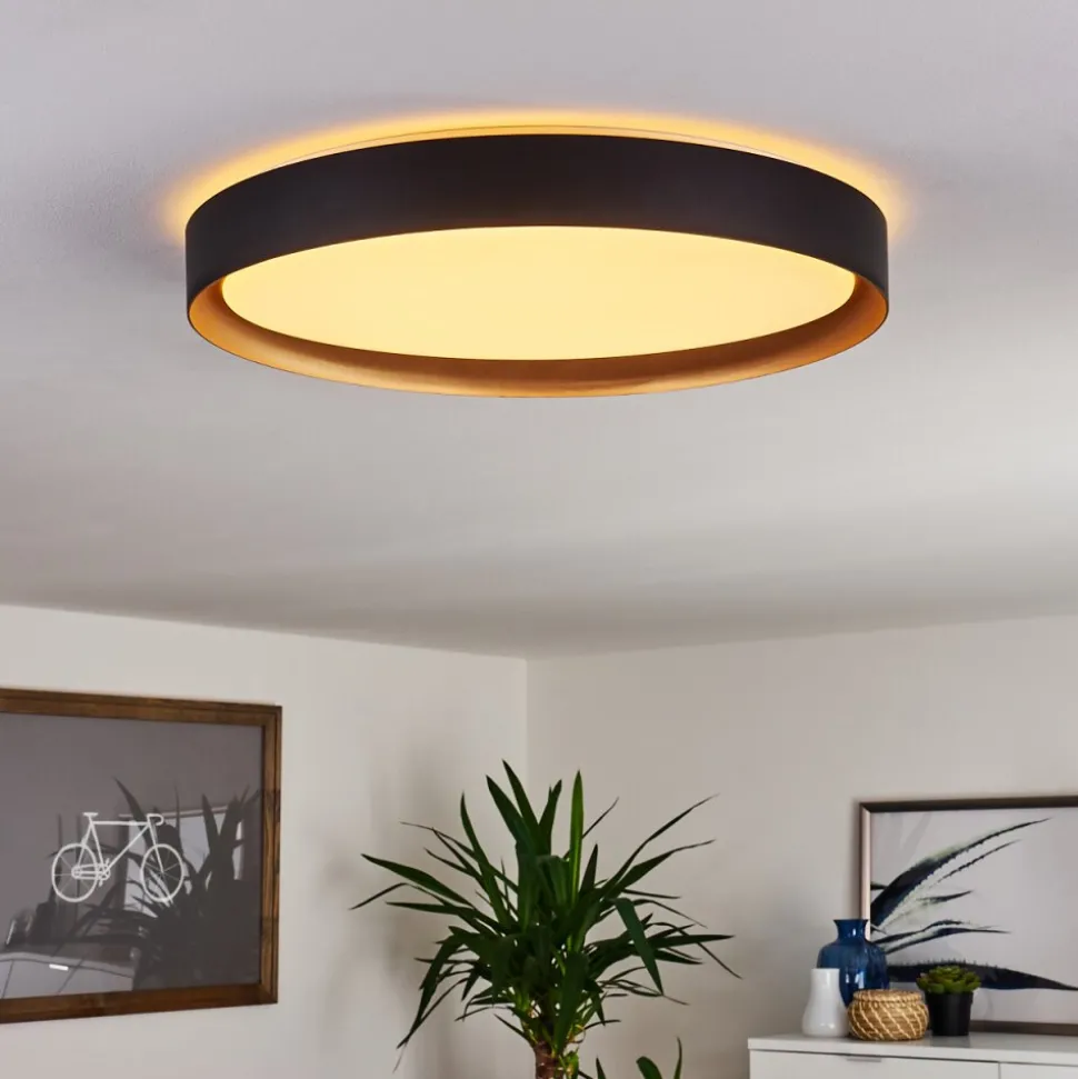 Plafonnier Beade Led Or, Noir, 1 Lumiere, Telecommandes