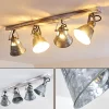 Plafonnier Berkeley Bois Clair, Zingue, 4 Lumieres