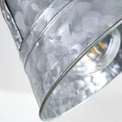 Plafonnier Berkeley Bois Clair, Zingue, 4 Lumieres
