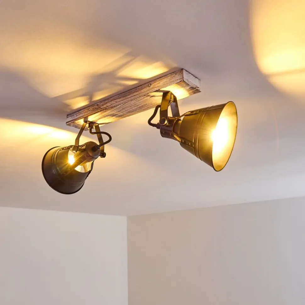 Plafonnier Berkeley Or, Blanc, 2 Lumieres