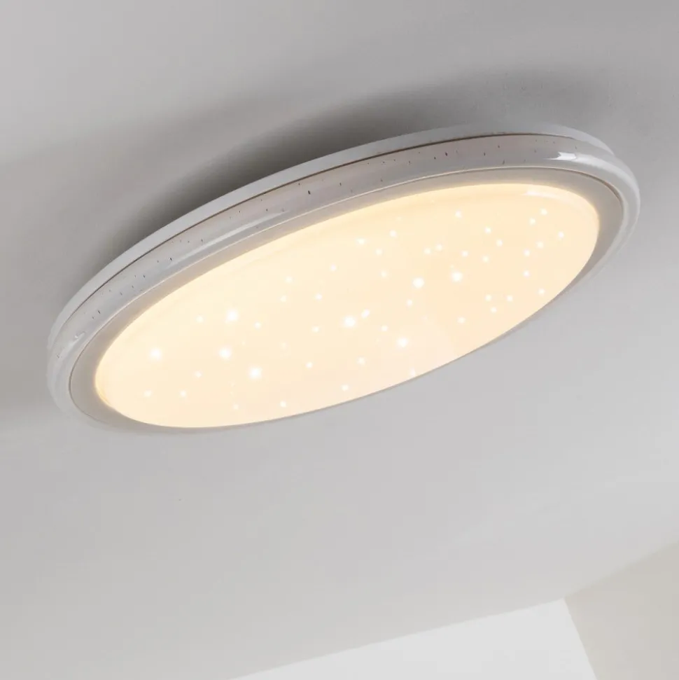 Plafonnier Bermeo Led Blanc, 2 Lumieres, Telecommandes, Changeur De Couleurs