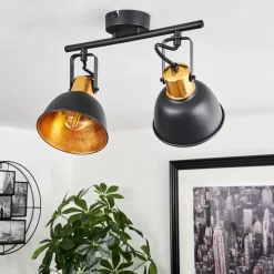 Plafonnier Borik Noir, 2 Lumieres