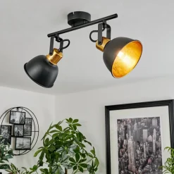 Plafonnier Borik Noir, 2 Lumieres