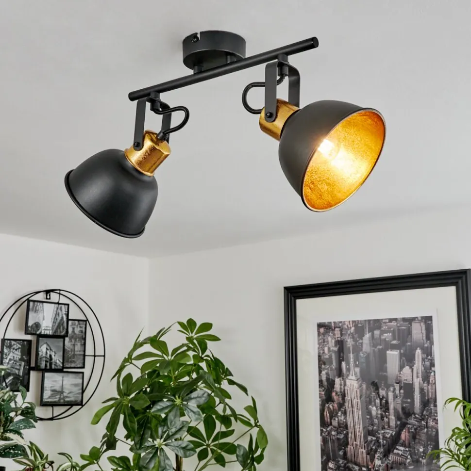 Plafonnier Borik Noir, 2 Lumieres