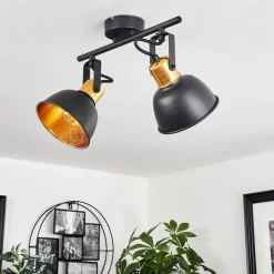 Plafonnier Borik Noir, 2 Lumieres