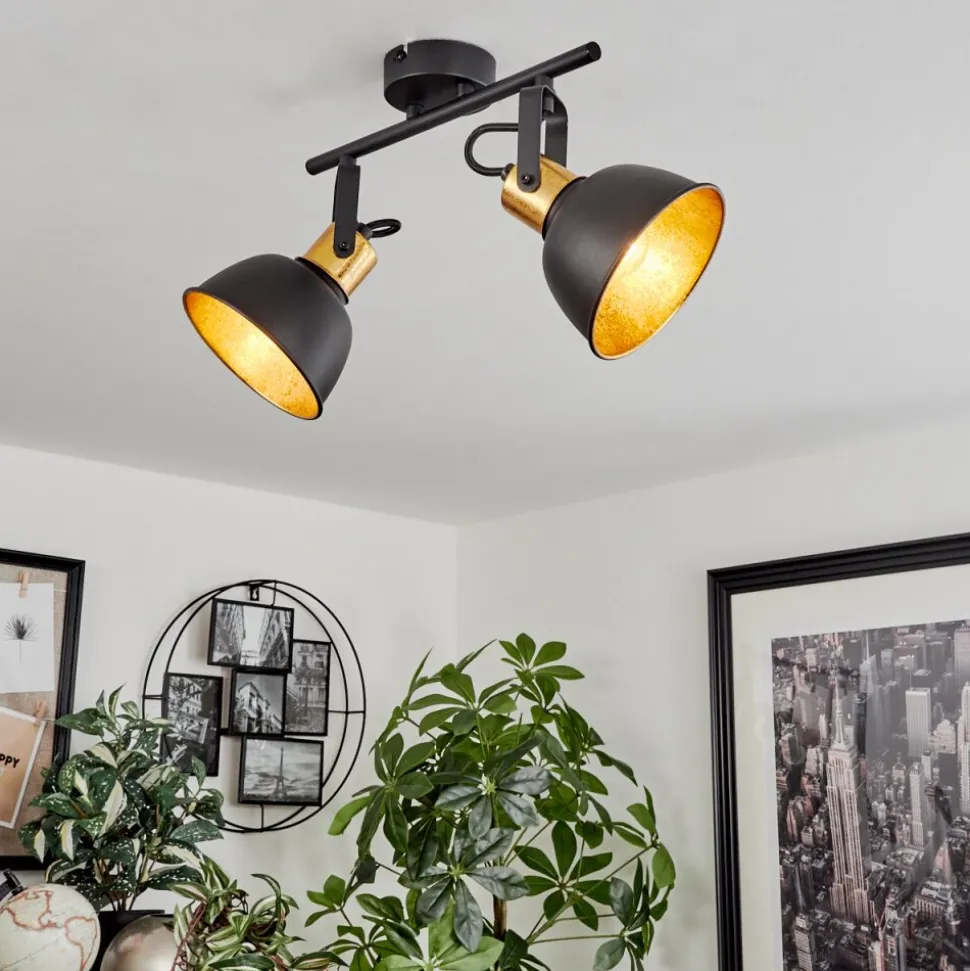 Plafonnier Borik Noir, 2 Lumieres