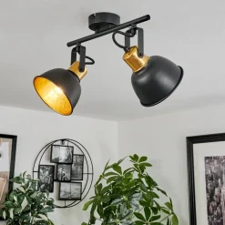 Plafonnier Borik Noir, 2 Lumieres