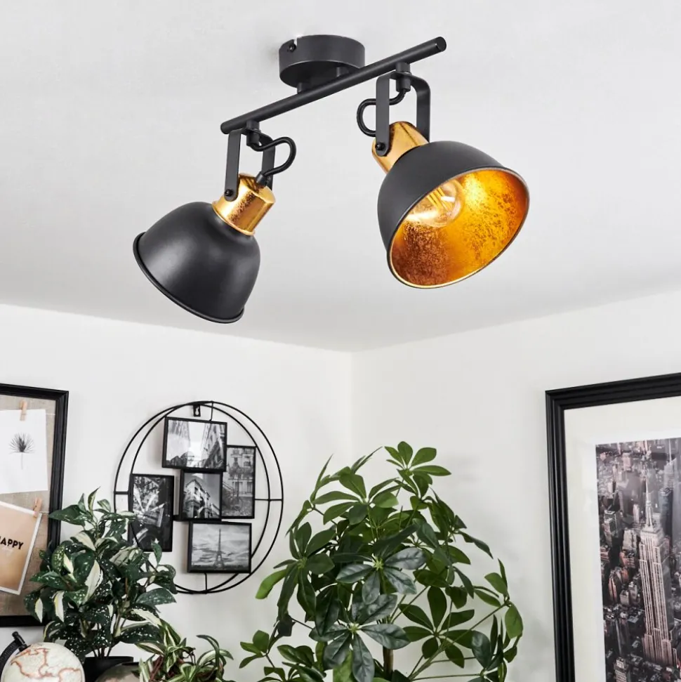Plafonnier Borik Noir, 2 Lumieres