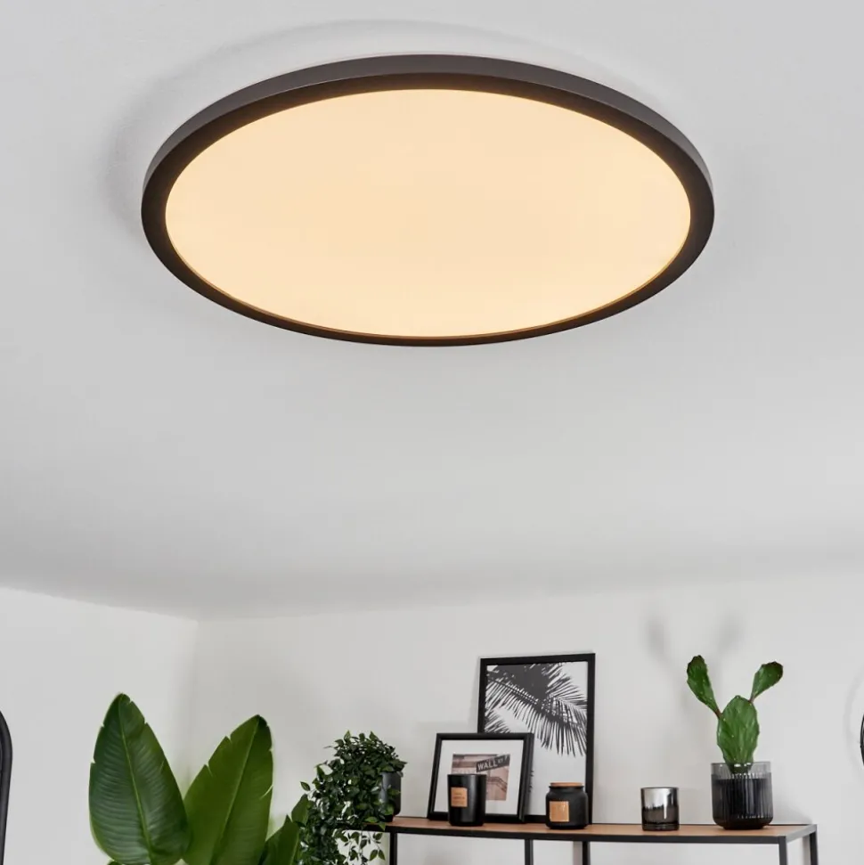 Plafonnier Boyero Led Noir, 2 Lumieres, Telecommandes, Changeur De Couleurs