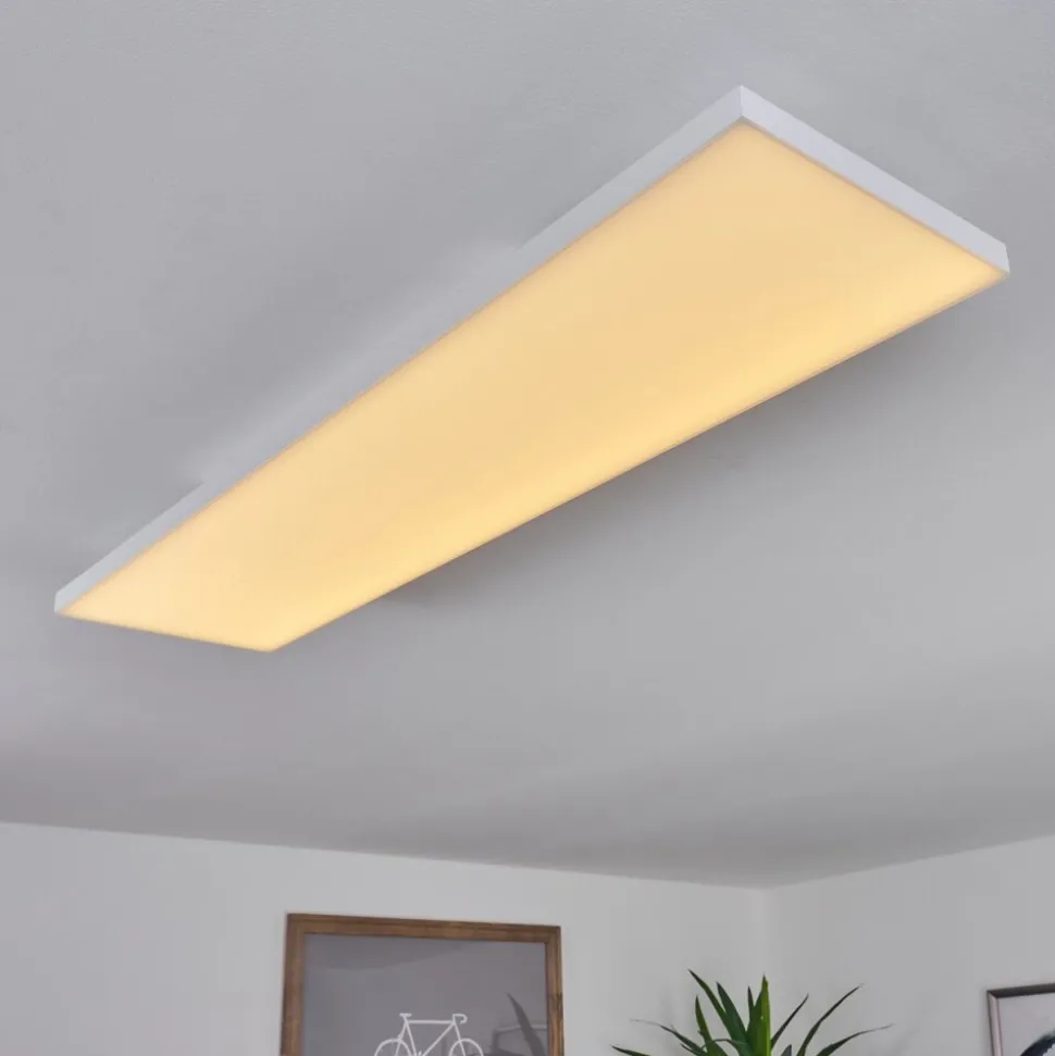 Plafonnier Buenaventura Led Blanc, 1 Lumiere, Telecommandes, Changeur De Couleurs