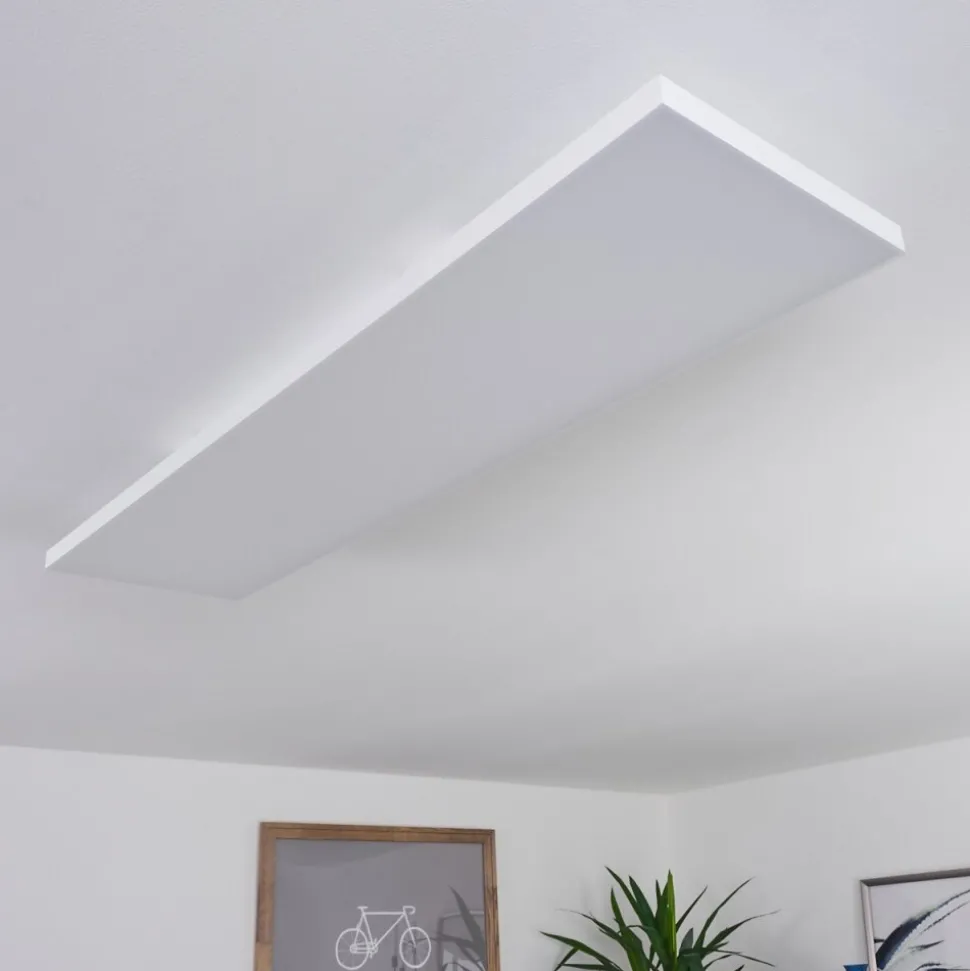 Plafonnier Buenaventura Led Blanc, 1 Lumiere, Telecommandes, Changeur De Couleurs