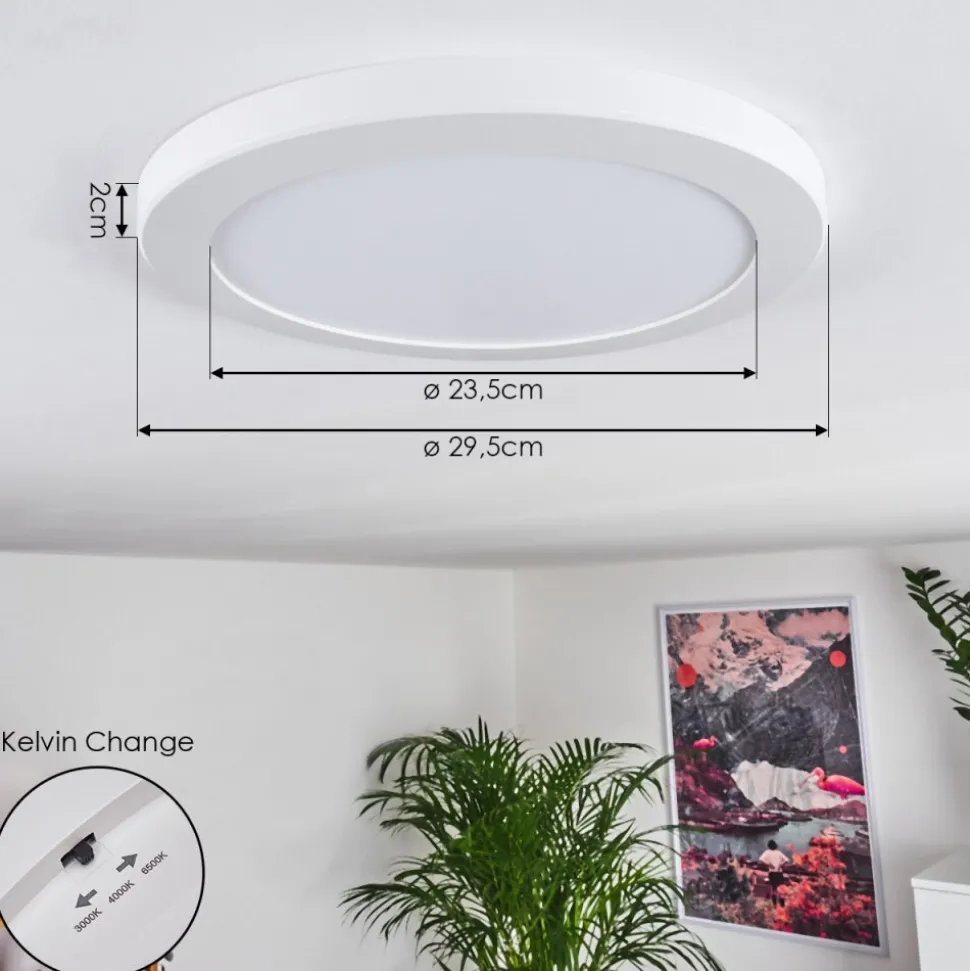 Plafonnier Canditas Led Blanc, 1 Lumiere