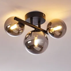 Plafonnier Chariton Noir, 3 Lumieres