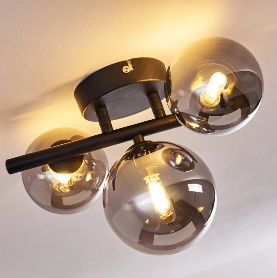 Plafonnier Chariton Noir, 3 Lumieres